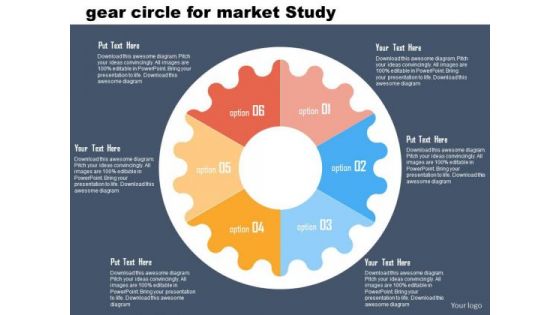 Business Diagram Gear Circle For Market Study Presentation Template