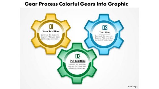 Business Diagram Gear Process Colorful Gears Info Graphic Presentation Template