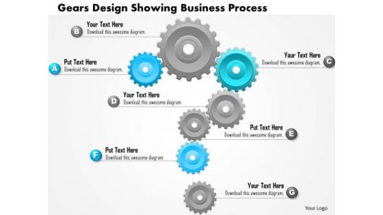 Business Diagram Gears Design Showing Business Process Presentation Template