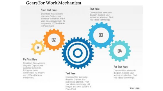 Business Diagram Gears For Work Mechanism Presentation Template