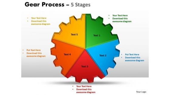 Business Diagram Gears Process 5 Stages Business Finance Strategy Development