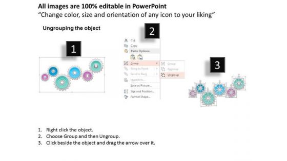 Business Diagram Gears Process Diagram With Business Icons Presentation Template