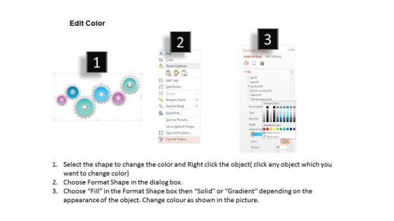 Business Diagram Gears Process Diagram With Business Icons Presentation Template