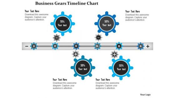 Business Diagram Gears Timeline Chart PowerPoint Template