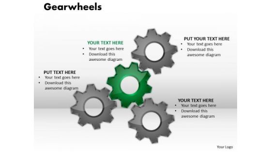 Business Diagram Gearwheels Business Finance Strategy Development