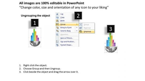 Business Diagram Globe With Colorful Arrows And Icons Presentation Template