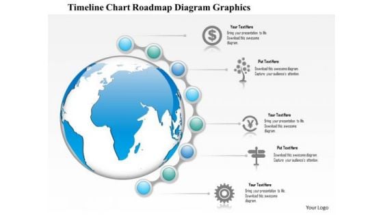 Business Diagram Globe With Timeline And Roadmap Diagram Presentation Template