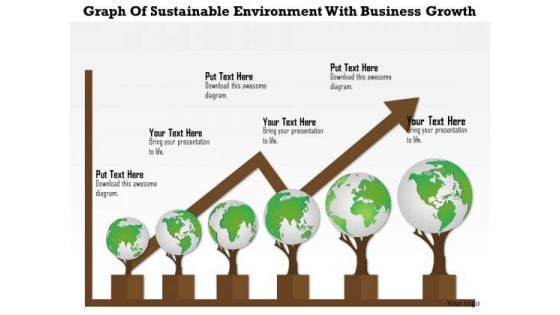 Business Diagram Graph Of Sustainable Environment With Business Growth Presentation Template