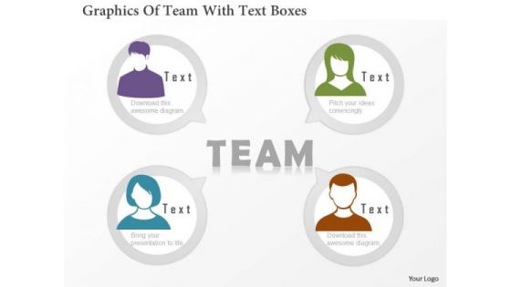 Business Diagram Graphics Of Team With Text Boxes PowerPoint Template