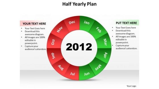 Business Diagram Half Yearly Plan Marketing Diagram