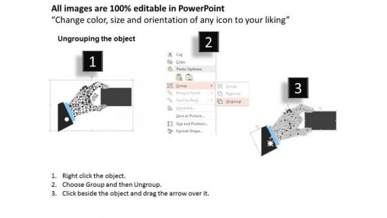 Business Diagram Hand Icon For Brand Positioning Strategy Presentation Template