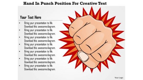 Business Diagram Hand In Punch Position For Creative Text Presentation Template