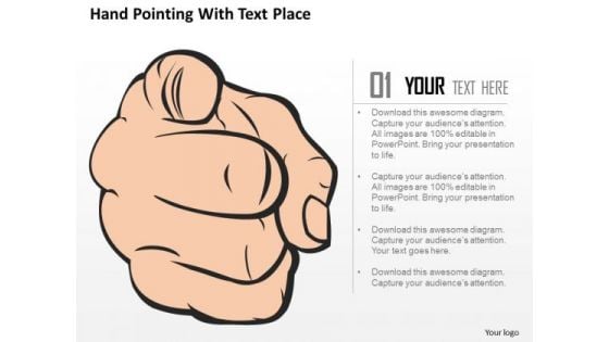 Business Diagram Hand Pointing With Text Place Presentation Template