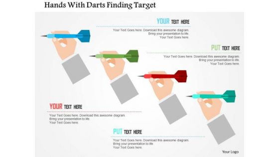 Business Diagram Hands With Darts Finding Target Presentation Template