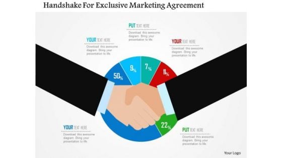 Business Diagram Handshake For Exclusive Marketing Agreement Presentation Template