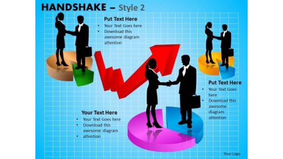 Business Diagram Handshake Style 2 Business Cycle Diagram