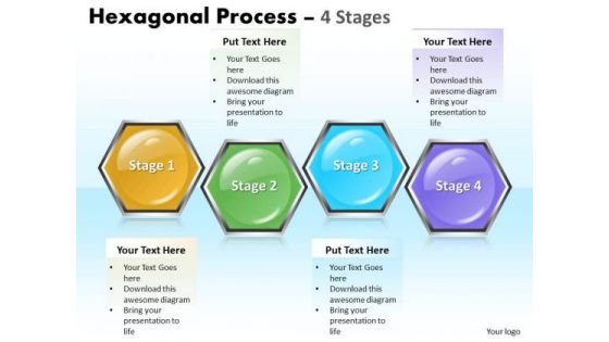 Business Diagram Hexagonal Process 4 Stages Business Framework Model