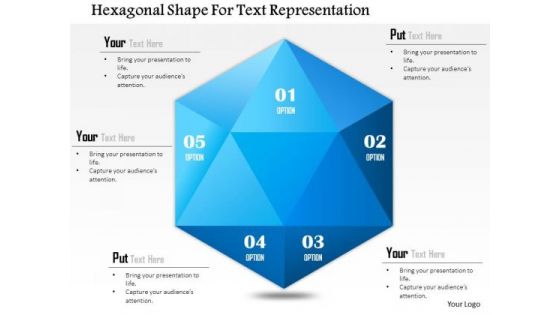 Business Diagram Hexagonal Shape For Text Representation Presentation Template