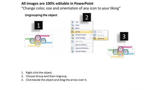 Business Diagram Hexagons For Web Marketing Mix Presentation Template