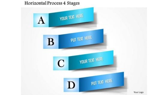 Business Diagram Horizontal Process 4 Stages Presentation Template