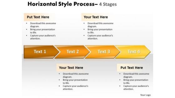 Business Diagram Horizontal Style 4 Stages Style Strategic Management