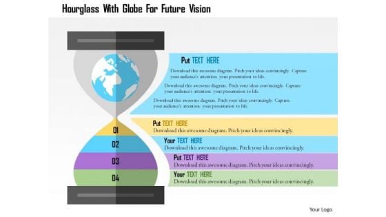 Business Diagram Hourglass With Globe For Future Vision Presentation Template