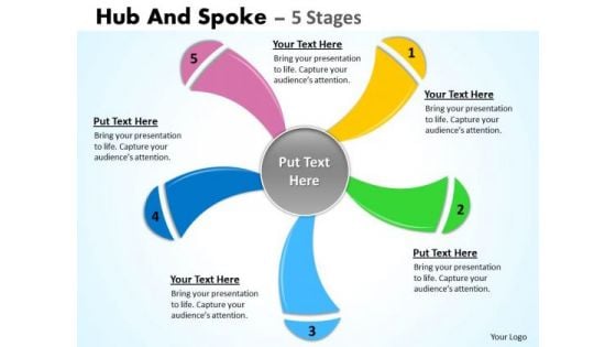 Business Diagram Hub And Spoke 5 Stages Marketing Diagram