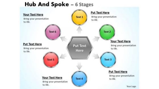 Business Diagram Hub And Spoke 6 Stages Marketing Diagram