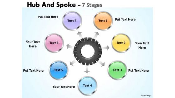 Business Diagram Hub And Spoke 7 Stages Sales Diagram