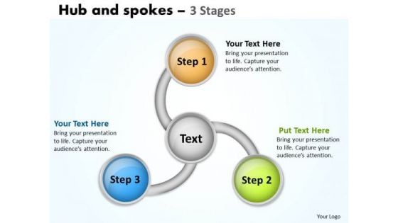 Business Diagram Hub And Spoke Distribution Network 3 Stages Sales Diagram