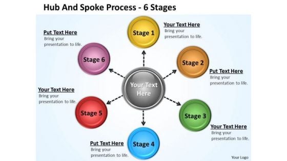 Business Diagram Hub And Spoke Process 6 Stages Strategic Management