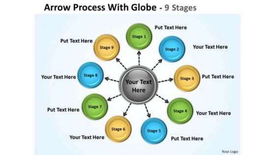 Business Diagram Hub And Spoke Process 9 Stages Sales Diagram