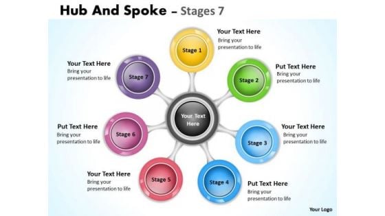 Business Diagram Hub And Spoke Stages Sales Diagram