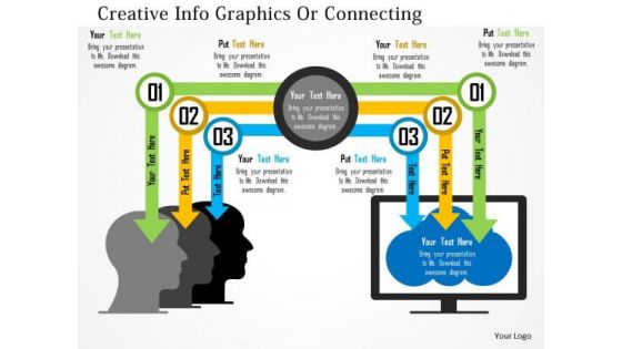 Business Diagram Human Brain Connected To Computer Presentation Template