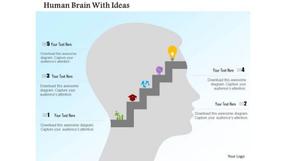 Business Diagram Human Brain With Ideas Presentation Template