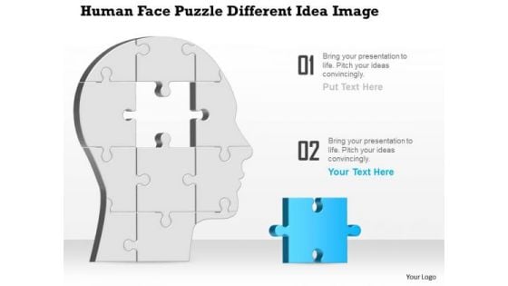 Business Diagram Human Face Puzzle Different Idea Image Presentation Template