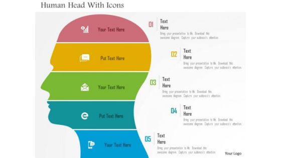 Business Diagram Human Head With Icons Presentation Template