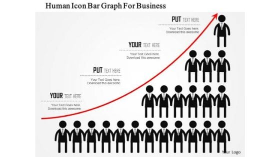 Business Diagram Human Icon Bar Graph For Business Presentation Template