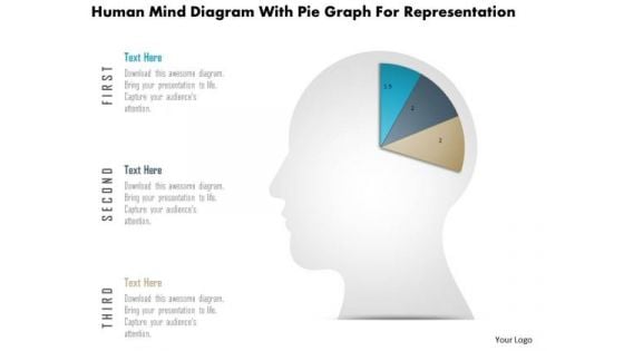 Business Diagram Human Mind Diagram With Pie Graph For Representation PowerPoint Slide