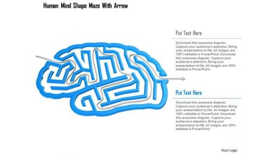 Business Diagram Human Mind Shape Maze With Arrow PowerPoint Template Business Diagram Human Mind Shape Maze With Arrow PowerPoint Template