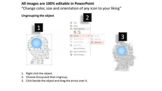 Business Diagram Human Mind With Business Icons Presentation Template