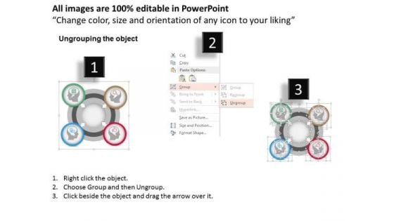 Business Diagram Icons Displaying Thinking Process Of Human Brain Presentation Template