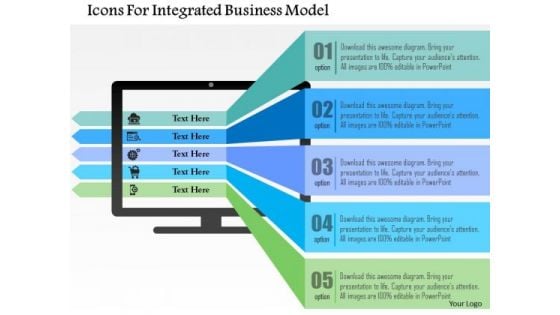 Business Diagram Icons For Integrated Business Model Presentation Template