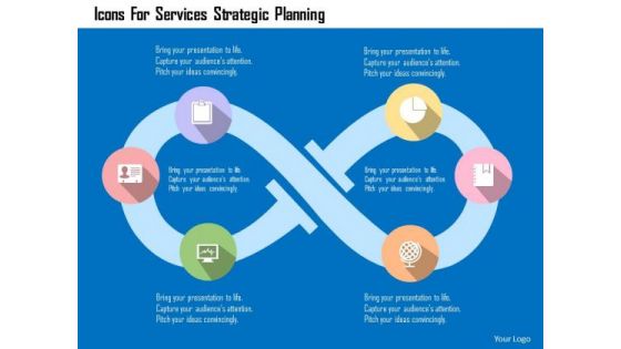 Business Diagram Icons For Services Strategic Planning Presentation Template