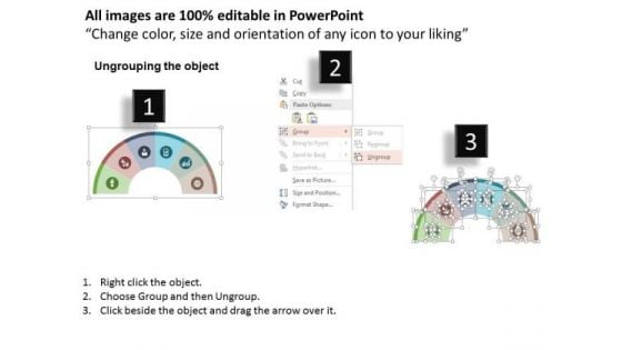 Business Diagram Icons In Semi Circle For Timeline Presentation Template