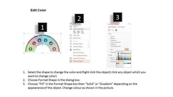 Business Diagram Icons In Semi Circle For Timeline Presentation Template