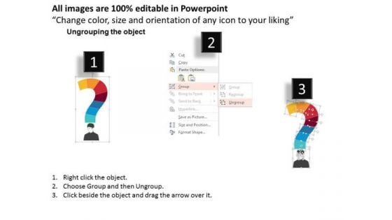 Business Diagram Icons On Question Mark For Queries Presentation Template