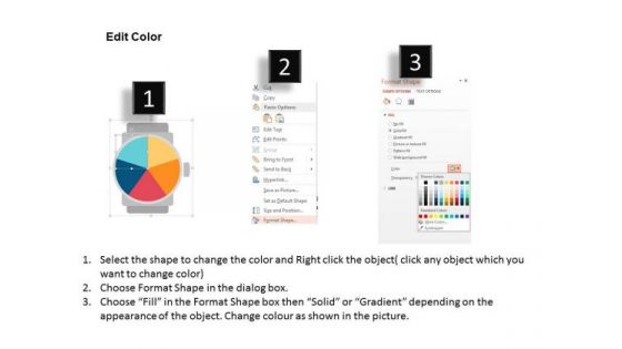 Business Diagram Icons On Wrist Watch Presentation Template