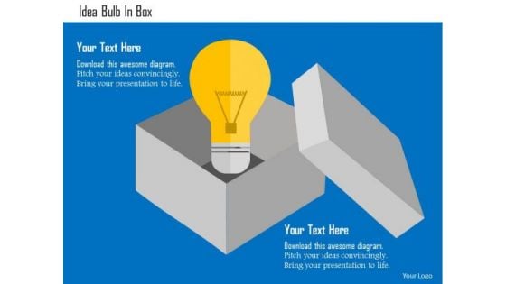 Business Diagram Idea Bulb In Box Presentation Template