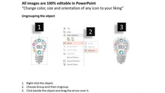 Business Diagram Idea Concept Bulb Icons Gears Presentation Template
